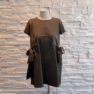Dark green Zara mini dress with cute side tie details.